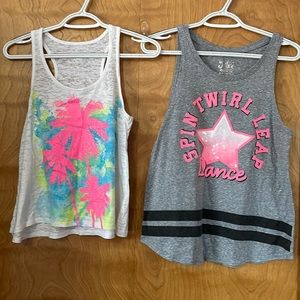 Set of (2) Justice girls sz 16 flowy fit tank tops